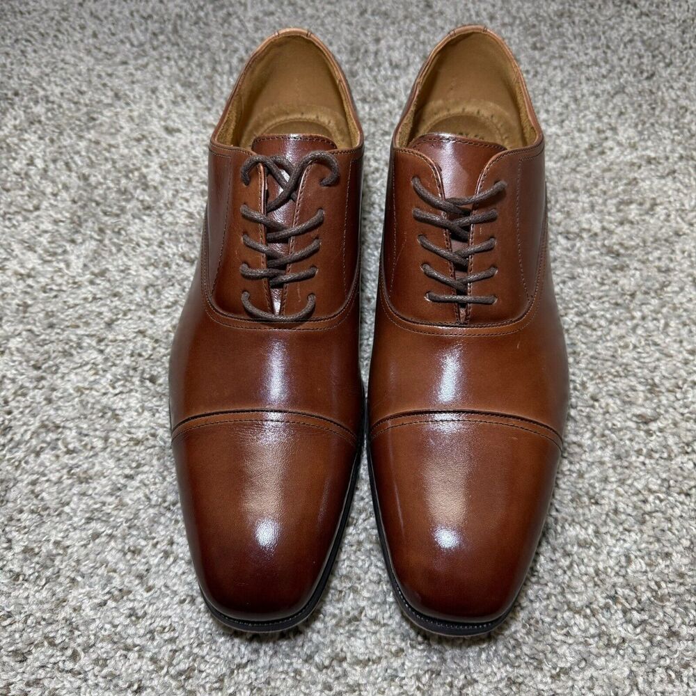 Florsheim Men's Francisco Cognac Cap-Toe Oxford 11528-221 Memory Foam Size 8.5D - Picture 2 of 10
